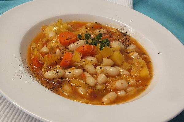 Tuscan Bean Soup with Cabbage