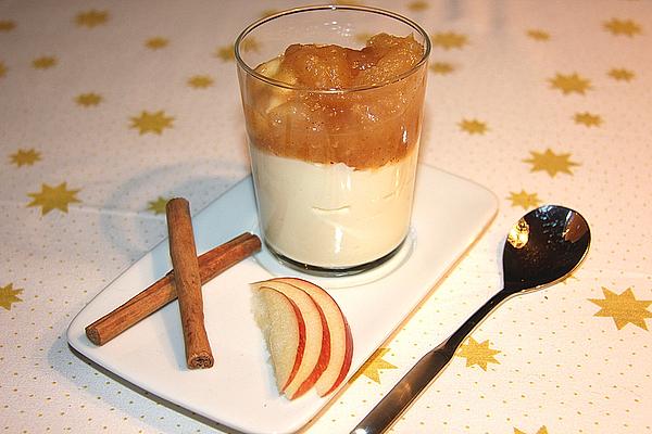 Vanilla Curd Cream with Cinnamon Apples