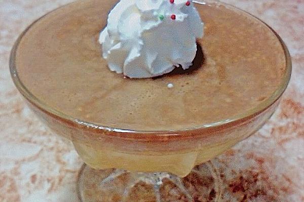 Vanilla Pudding with Chocolate and Nougat Sauce