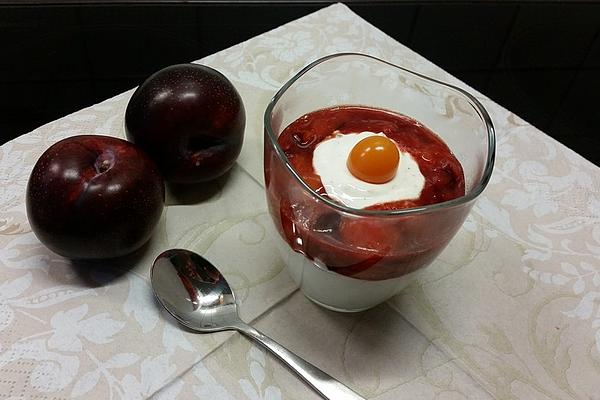 Vanilla Yogurt with Plum Compote