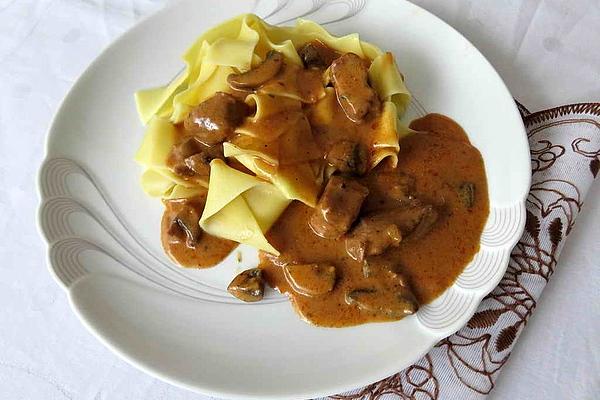 Veal Cream Goulash with Mushrooms