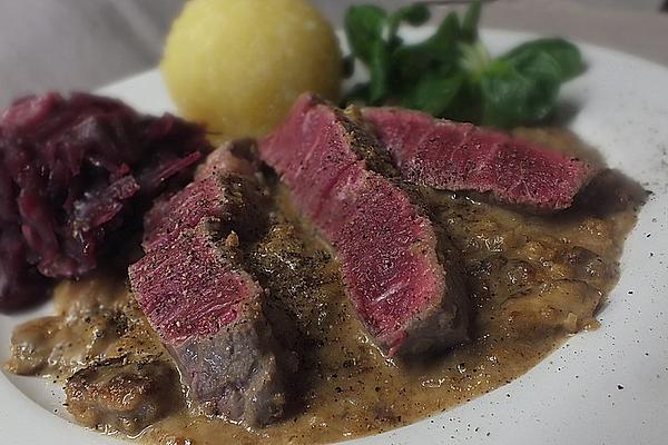 Veal Fillet with Christmas Mushroom Cream Sauce