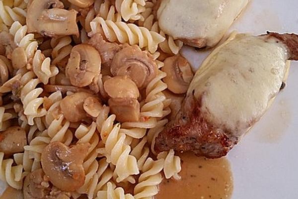 Veal Medallions with Mushrooms and Penne