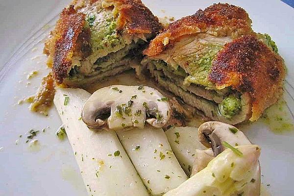 Veal Rolls Filled with Mozzarella and Rocket Pesto