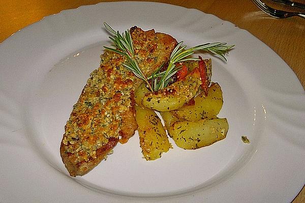 Veal Schnitzel with Walnut and Cheese Crust