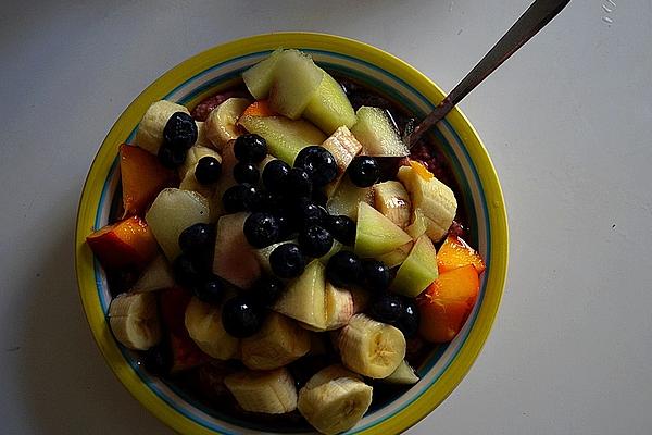 Vegan Delicious Whole Grain Porridge with Fruits