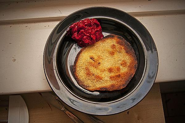 Vegan Durum Wheat Semolina Pancakes with Raspberry Sorbet