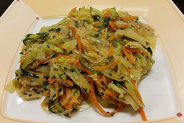 Vegan Stir-fry Vegetables with Kelp Noodles
