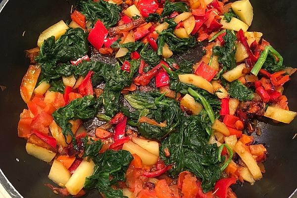 Vegan Stir-fry Vegetables with Potato Sticks