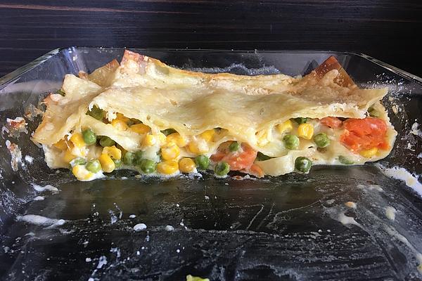 Vegetable Lasagna with Peas and Carrots