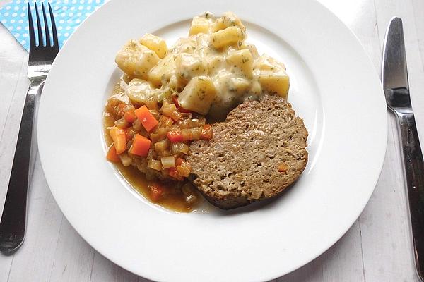 Vegetable Meatloaf with Bechamel Potatoes