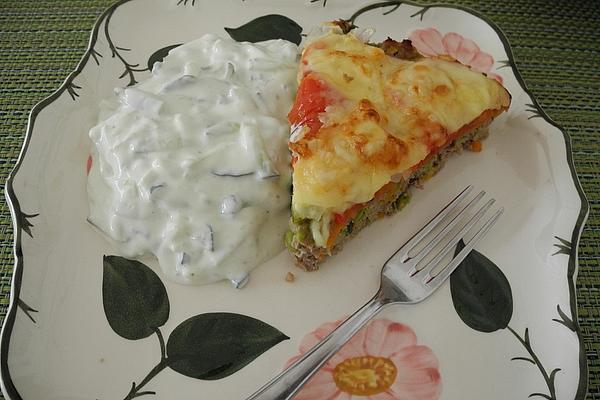 Vegetable Minced Meat from Oven with Tzatziki