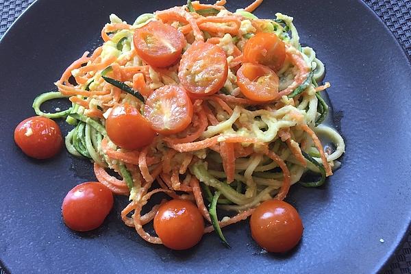 Vegetable Pasta with Avocado Pesto