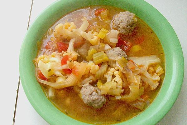 Vegetable Soup with Minced Balls