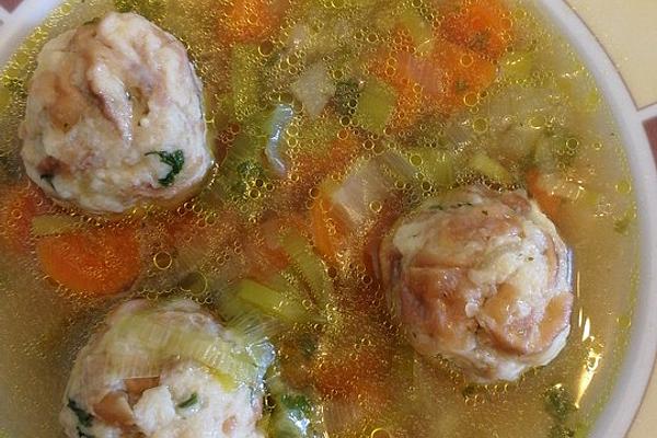 Vegetable Soup with Pretzel Dumplings