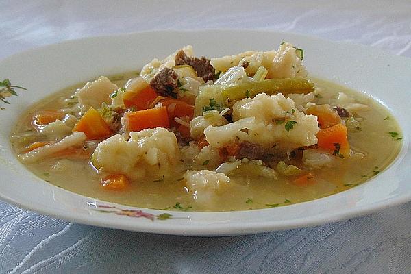 Vegetable Soup with Smoked Ribs and Dumplings