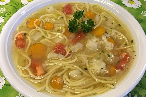Vegetable Soup with Spaghetti