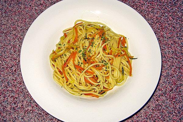 Vegetable Spaghetti with Curry Orange Sauce