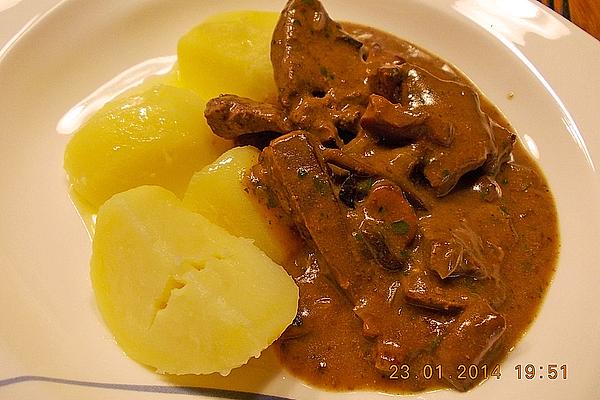 Venison Ragout Made from Heart, Liver and Kidneys