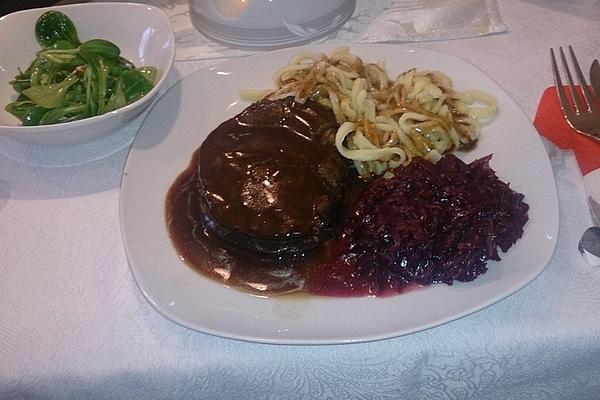 Venison Steaks with Cassis Red Wine Sauce