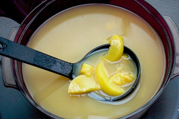 Vodka Bowl with Peach and Vanilla Ice Cream