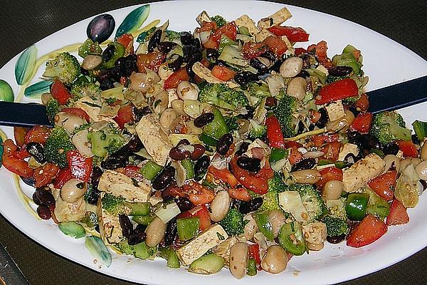 Warm Bean Salad with Tofu