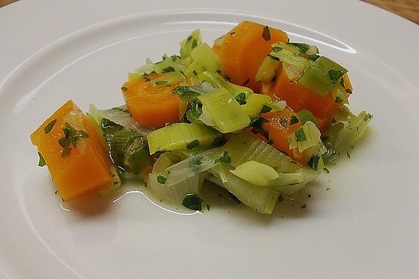 Warm Leek Salad with Carrots