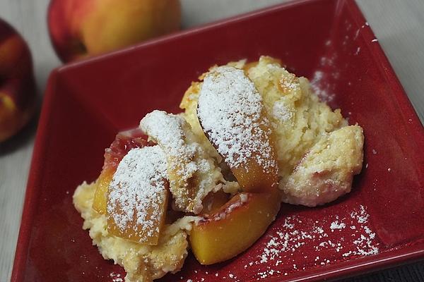 Warm Peach and Almond Curd Dessert