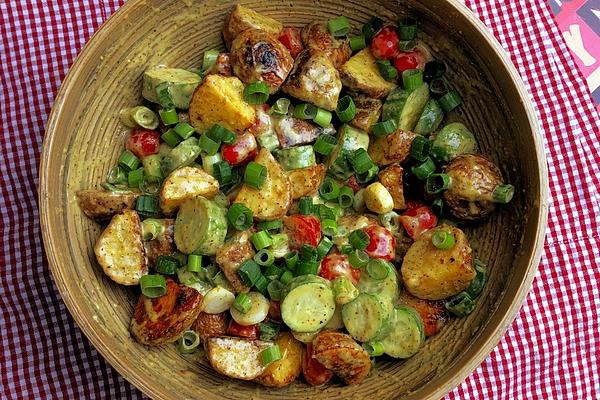 Warm Potato, Cucumber and Tomato Salad