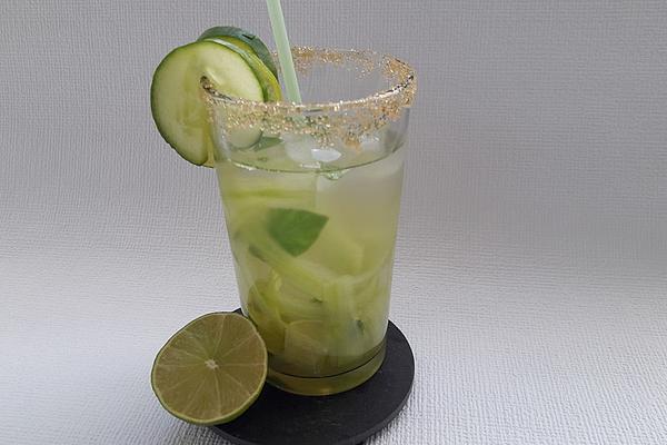 Water with Lime and Cucumber Strips