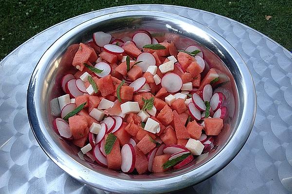 Watermelon Salad with Mint and Goat Cheese