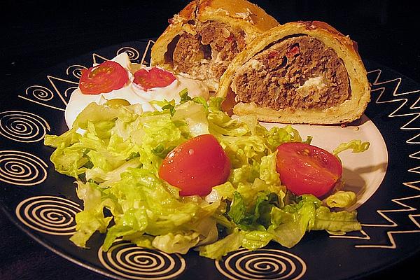 White Bread Filled with Spicy Meatloaf