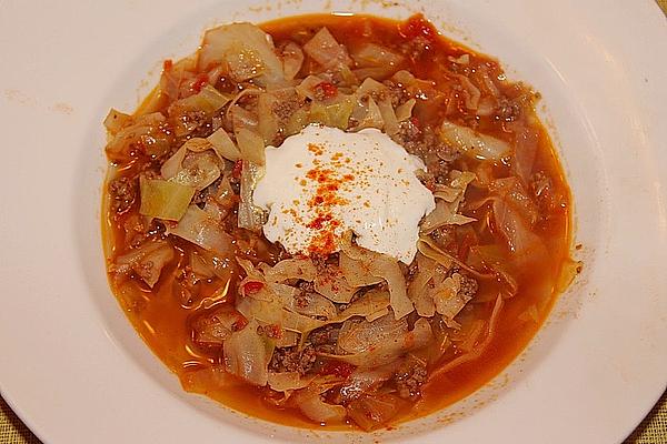 White Cabbage Stew with Minced Meat