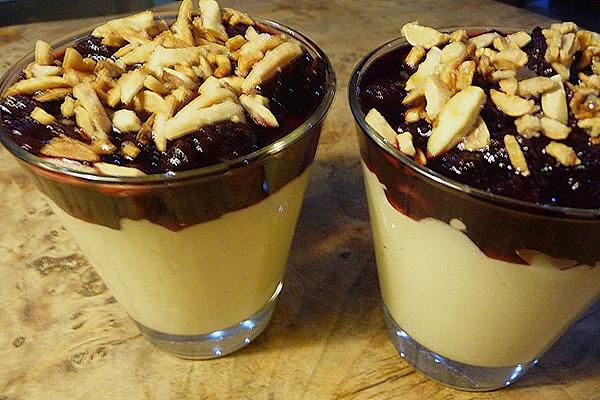 White Chocolate Mousse with Cranberry Compote