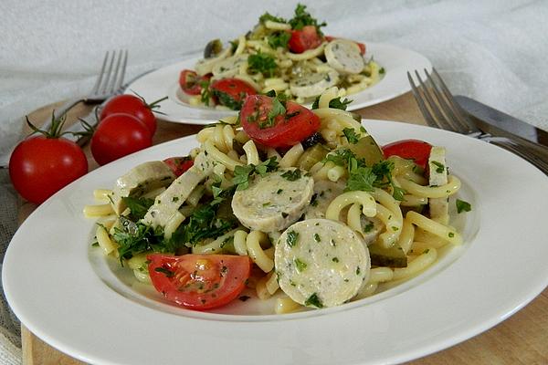 White Sausage Noodle Salad