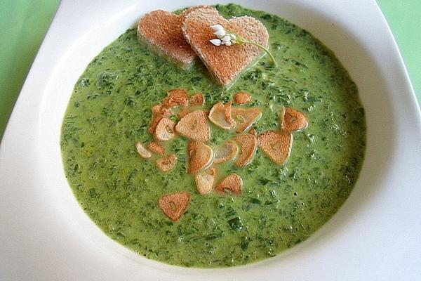 Wild Garlic Soup with Garlic Chips