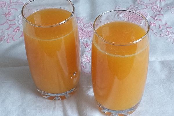 Winter Drink Made from Carrot, Orange and Sea Buckthorn Juice