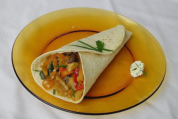 Wraps with Chicken Breast and Vegetable Filling