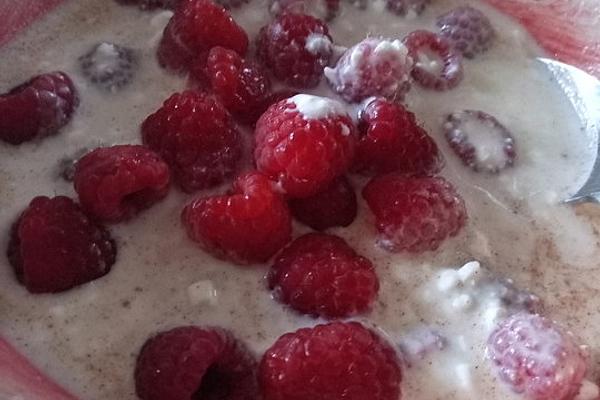Wrong rice Pudding with Hot Raspberries