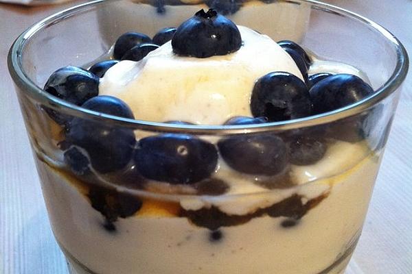 Yogurt Cream with Blueberries