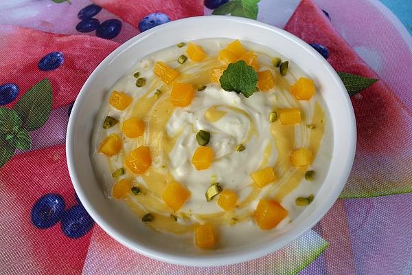 Yogurt Cream with Mango Puree