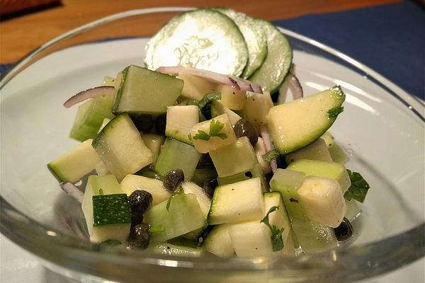 Zucchini and Cucumber Salad with Capers