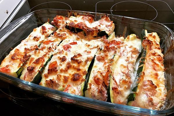 Zucchini, Baked, with Cream Cheese Filling