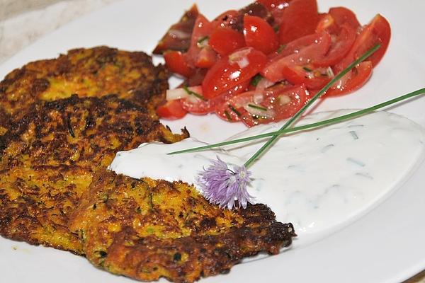 Zucchini Pancakes with Herb Sauce