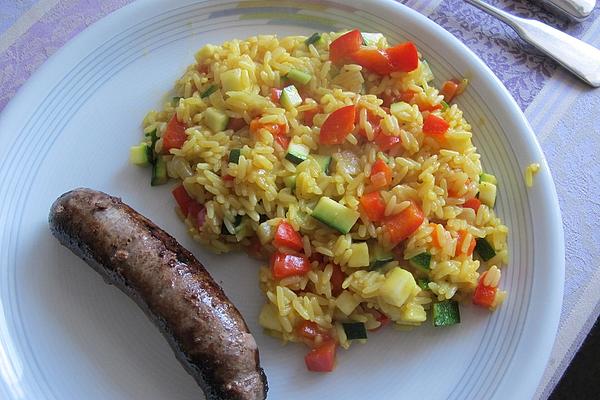 Zucchini Rice Pot with Peppers and Curry