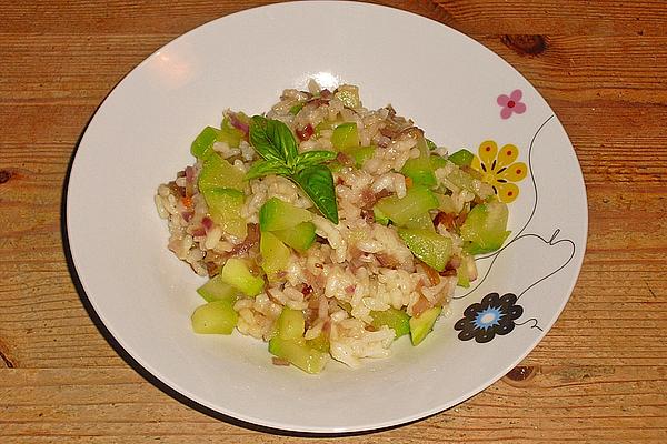 Zucchini Risotto with Red Onions