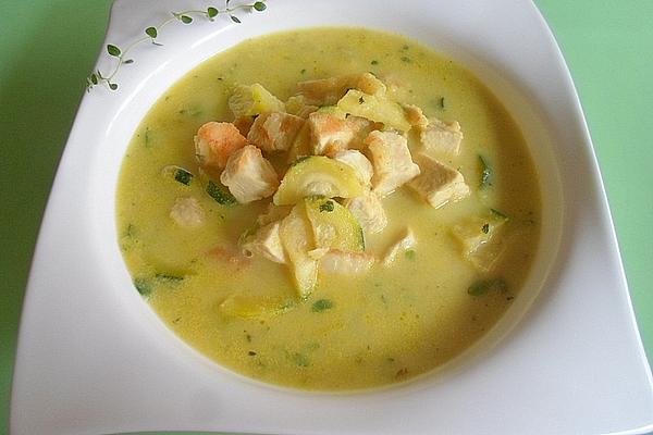 Zucchini Soup with Chicken Breast