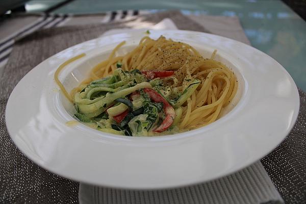 Zucchini Spaghetti with Garlic and Basil