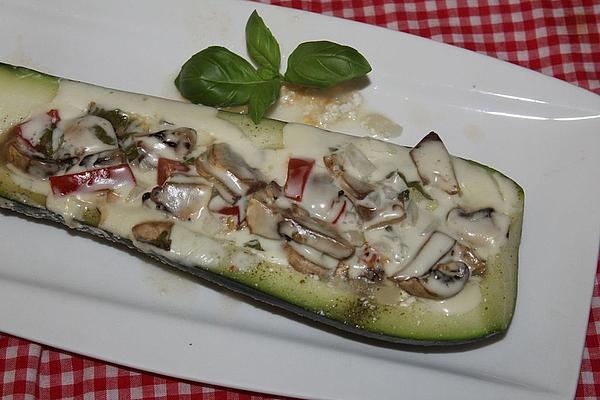 Zucchini Stuffed with Mushrooms
