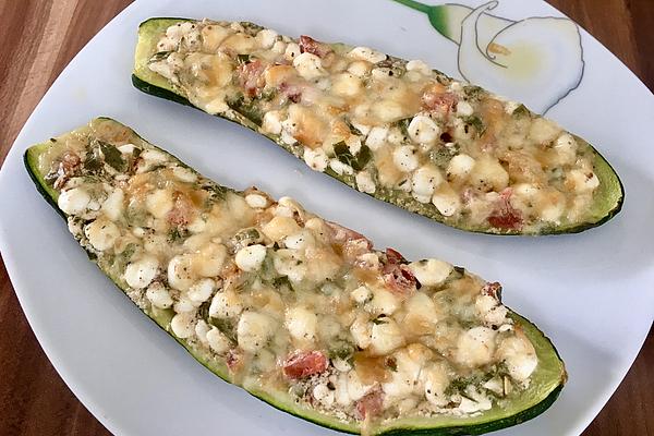 Zucchini with Grainy Cream Cheese Filling